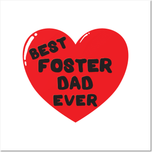 Best foster dad ever heart doodle hand drawn design Posters and Art